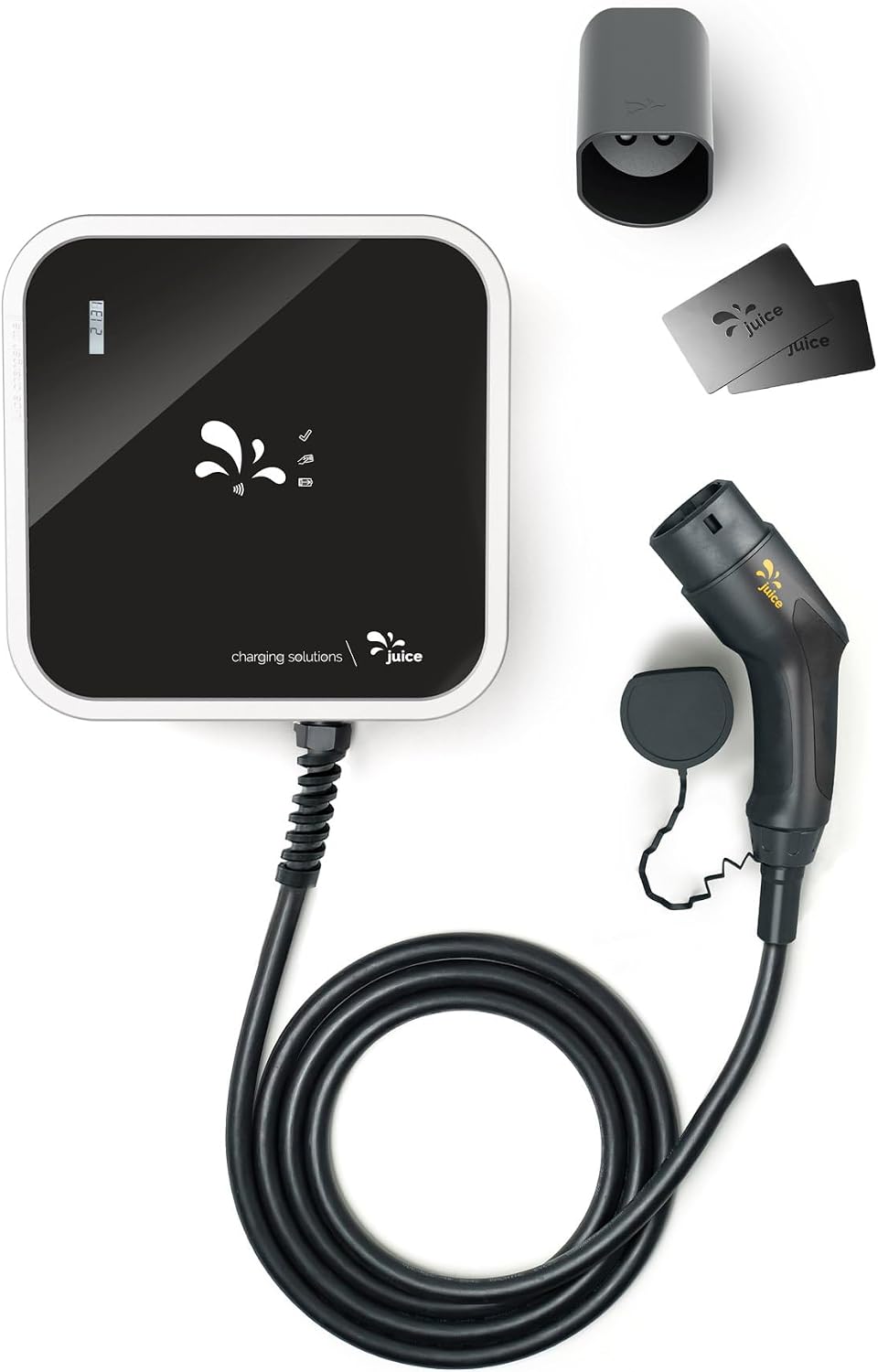 smart Juice Ladestationen, 11 kW, Schwarz/Weiß, Charger Me 3 - Wallbox mit Stromzähler, RFID, Ladestation für alle E-Autos