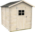Gerätehaus MONDO VIRO, 178 x 218 cm, Natur/Schwarz, Gartenhaus aus Holz 'Marlo' 205h Einzeltür mit Fenster