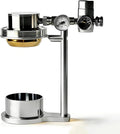 Pneumatische Kaffeemaschine, 9 Bar, Silber, Edelstahl, Schnelle Extraktion mit Manometer und Überdruckventil
