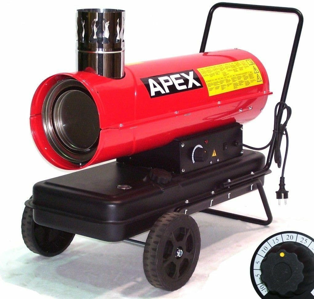 Apex Heizstrahler, 20KW, Schwarz, Indirekte Heizkanone Ölheizgebläse Heizgerät Bauheizer