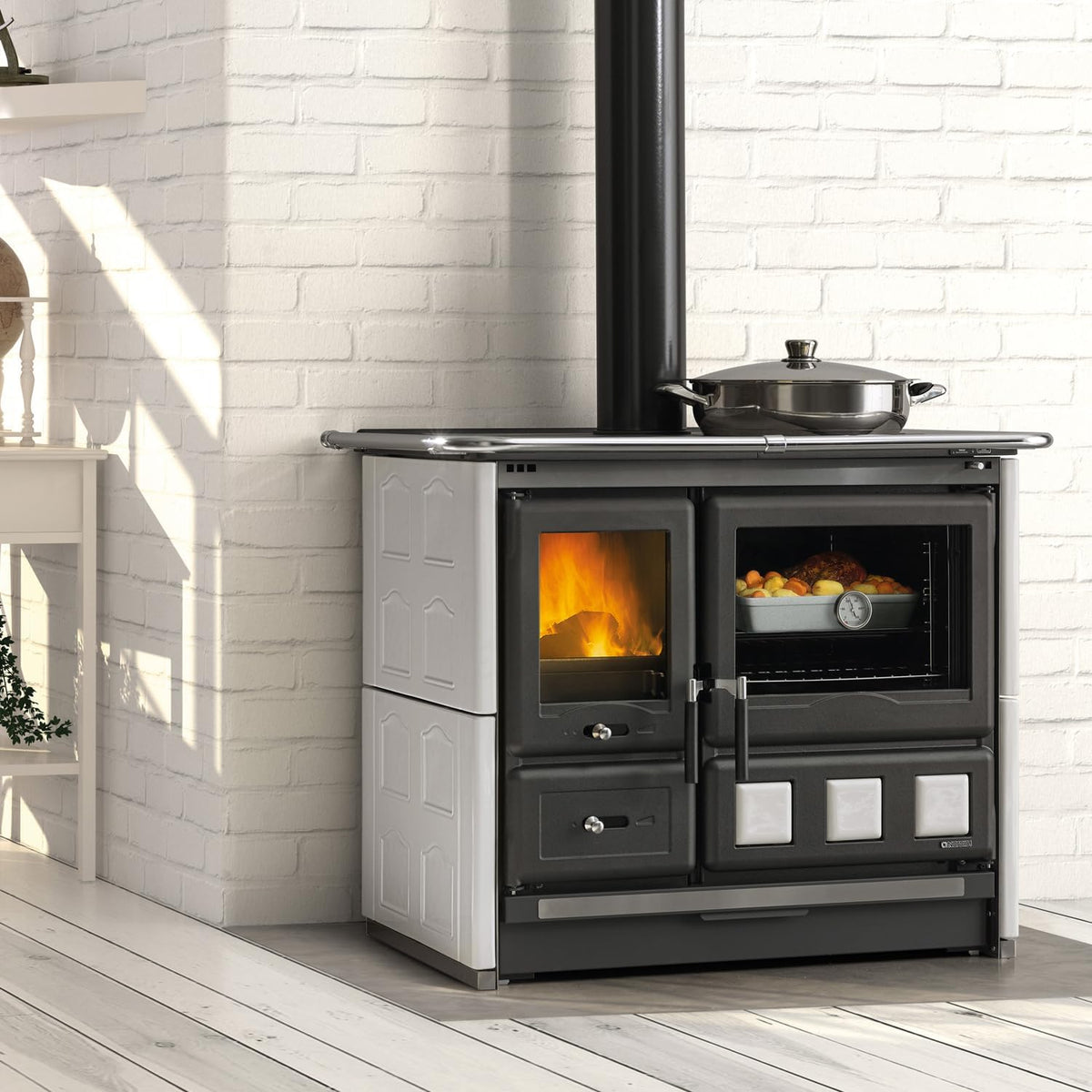 La Nordica Backofen, 11 kW, Rosa, Küchenofen, XXL 5.0 Majolika, weiß