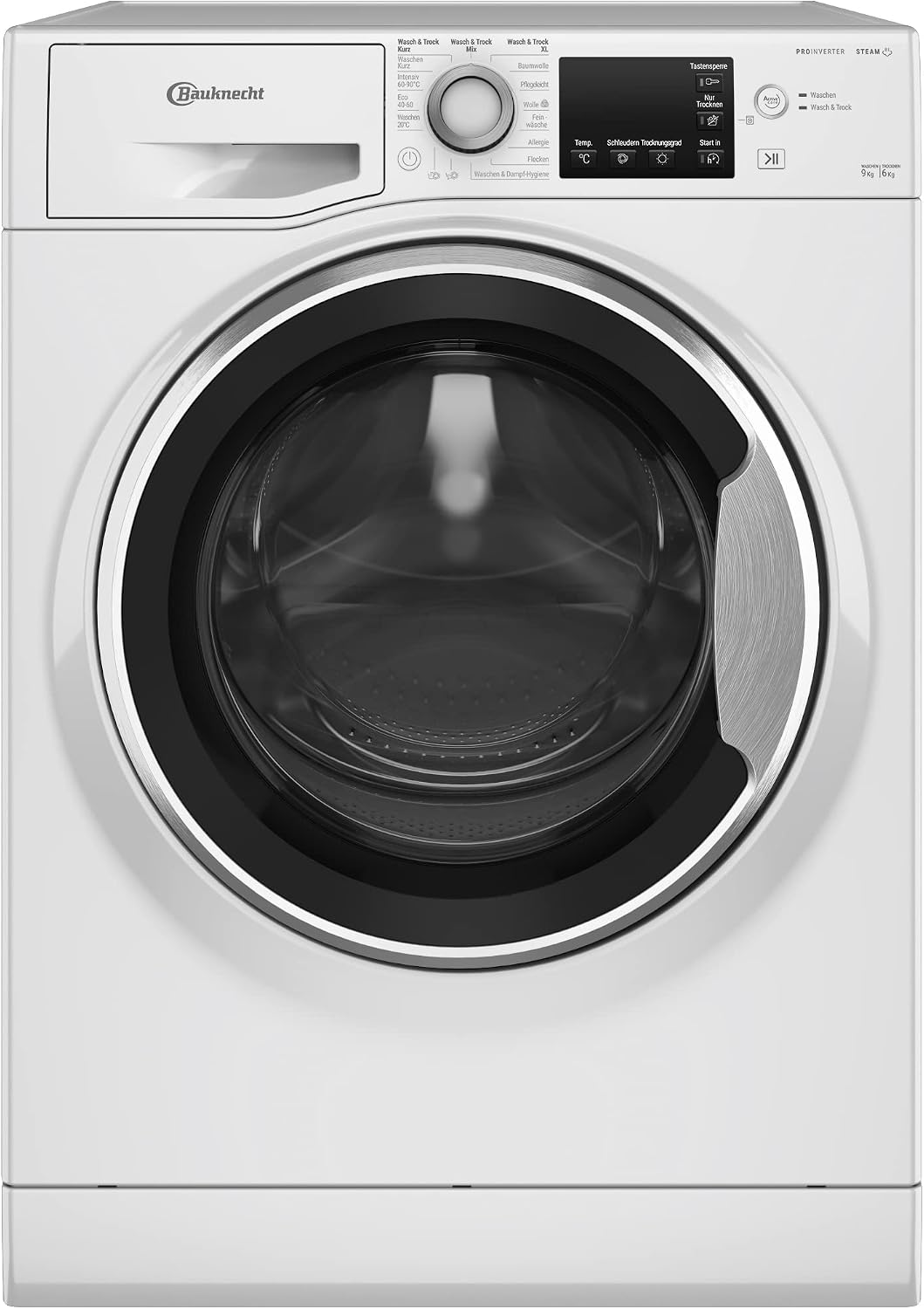 Bauknecht Waschtrockner, 6 kg, Weiß, WATK Sense 96 41 N / 9/ Waschen/Trocknen/Active Care Wash &