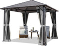TOOLPORT Pavillon, ca. 0,4 mm galvanisierte Stahl-Platten, Grau, Garten 3x3 m mit Stahldach - Hardtop mit 4 Seitenteilen