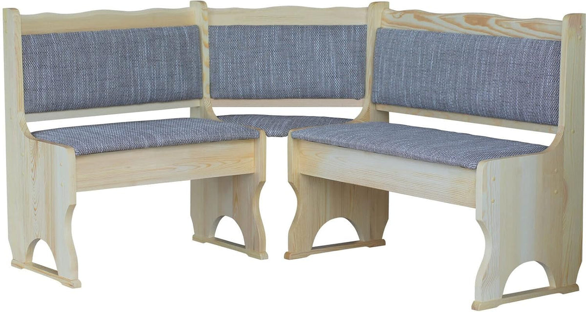 k koma Sitzbank, BEIGE, Eckbank Kiefer Lackiert mit Polsterung MASSIVHOLZ (100 x
