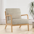 XH.Easy Go Schaukelstuhl, Mehrfarbig, Accent Sessel mit Kissen, Moderner Polstersessel für Wohnzimmer, LoungeStuhl mit Armlehnen&Holzrahmen