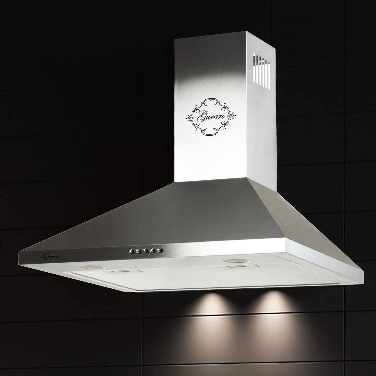 Gurari Dunstabzugshaube, 1000 m, 60 cm, Silber, Edelstahl • Wandhaube • ³/h Motorleistung • 3 Stufen