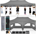 COBIZI Pavillon, 6m, Grau, Falt 3x6 Wasserdicht Stabil Winterfest mit Seitenwand, Pop Up Partyzelt, Sonnenschutz Garten